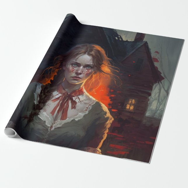 Haunting house presentpapper (Utrullad)