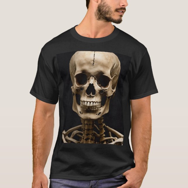 Haunting Monster Ansikte Skeleton T-Shirt (Framsida)