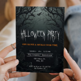 Haunting Mörk Träd Creepy Halloween fest Inbjudningar