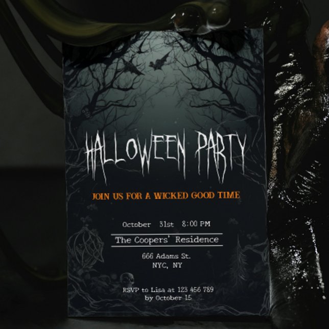 Haunting Mörk Träd Creepy Halloween fest Inbjudningar (Skapare uppladdad)