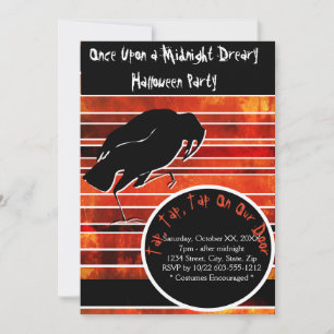 Haunting Raven Poe inspired aldrig Halloween in Inbjudningar