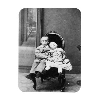 Haunting Vintage Sibling Portrait  Magnet