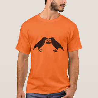Hauntingly Cute: Crows with Pumpkin & Hidden Ghost T Shirt