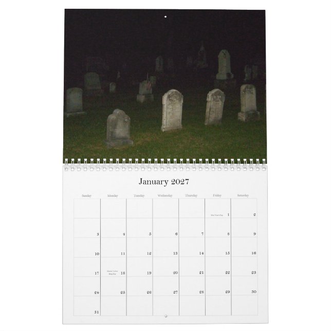 Hauntingly Roligt-Kalender-Kyrkogårdar Kalender (Jan 2027)