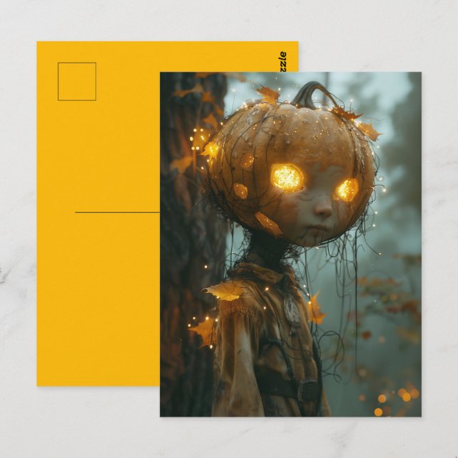 Hauntof Pumpkin Head Vykort (Fram/baksida)