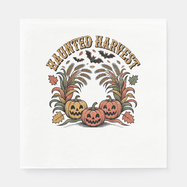 Haunvest Retro Halloween Pumpkin Pappersservett (Framsidan)