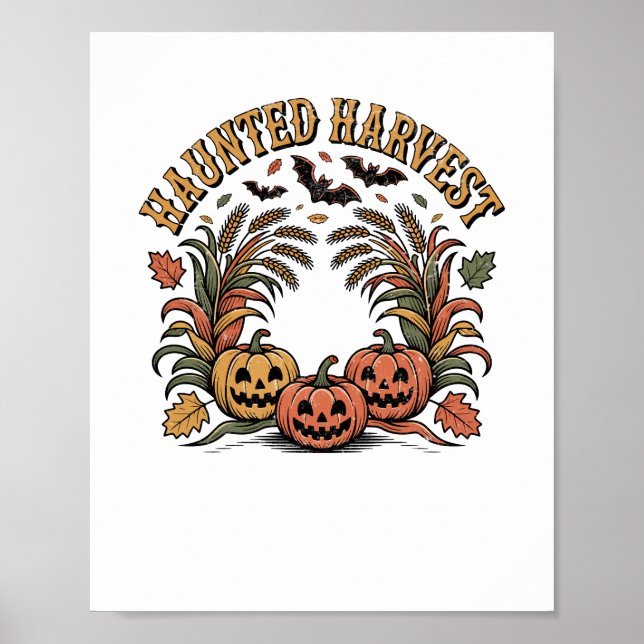 Haunvest Retro Halloween Pumpkin Poster (Framsidan)