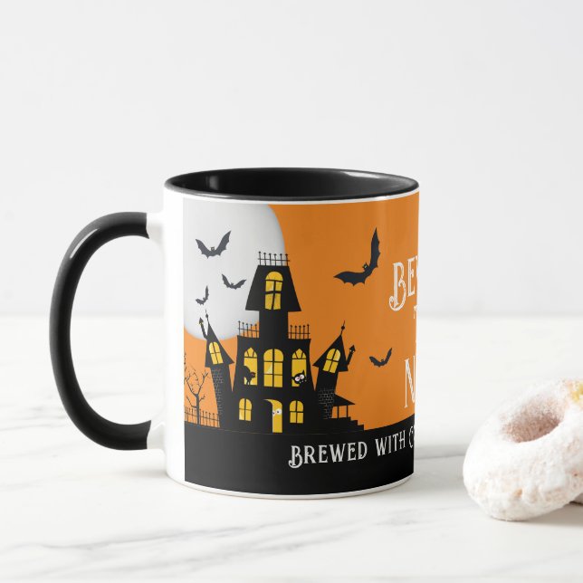 Haunween House Vampire Fladdermus Black Cat Mugg (Med munk)