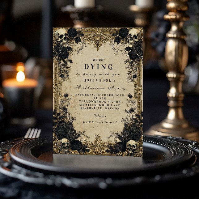 Haunzed Baroque Gothic Halloween Gathering Inbjudningar (Skapare uppladdad)