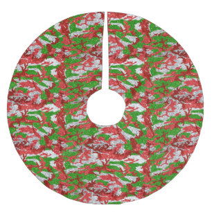 Haus i Camo Silver Julafton Mönster Julgransmatta Borstad Polyester