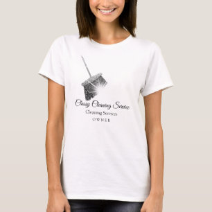 Hause för Maid för svart vitlokalvård tjänste- T Shirt