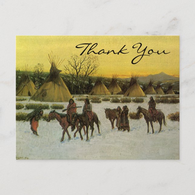 Hauser's Sioux Camp vid sårad knut Vykort (Framsida)