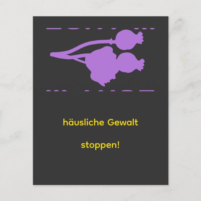häusliche Gewalt stoppen  Flygblad (Framsidan)