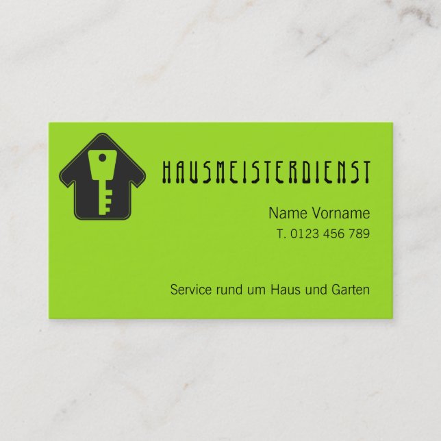 hausmeisterservice visitkort (Framsida)