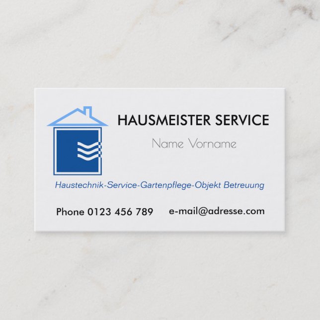 hausmeisterservice visitkort (Framsida)