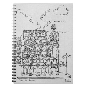 Haussmann-byggnad Rue de Rennes, Paris Anteckningsbok Med Spiral