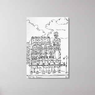 Haussmann-byggnad Rue de Rennes, Paris Canvastryck