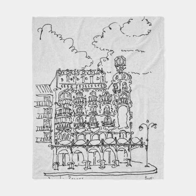 Haussmann Byggnad| Rue de Rennes, Paris Fleecefilt (Framsidan)