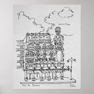 Haussmann Byggnad Rue de Rennes, Paris Poster