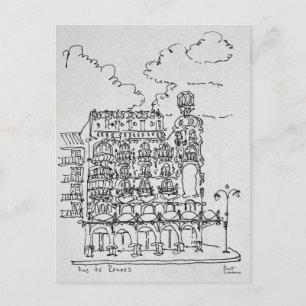 Haussmann-byggnad Rue de Rennes, Paris Vykort