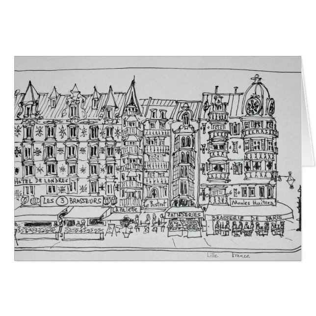 Haussmann-stil | Lille, Frankrike Hälsningskort (Framsidan Horizontal)