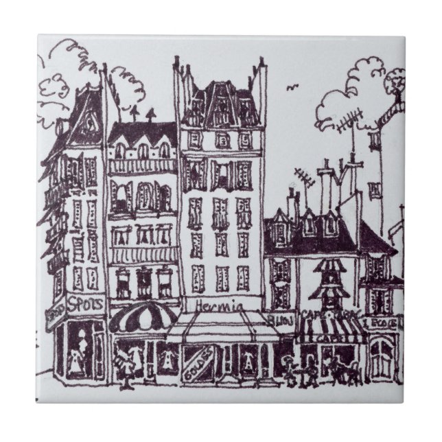 Haussmannarkitektur | Rue de Sevres Kakelplatta (Framsidan)