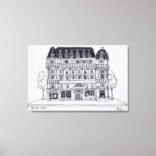 Haussmannarkitektur Rue du Louvre, Paris Canvastryck