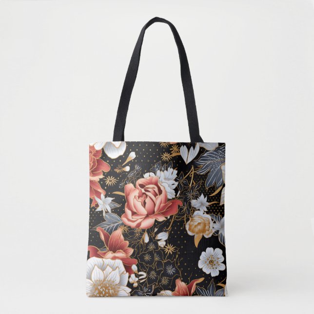 Haute Blommar Carryall Tote Tygkasse (Framsida)