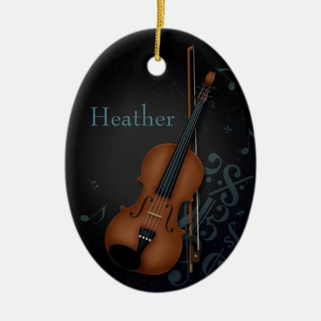 Haute Bohème Violinist Black Julgransprydnad Keramik (Framsidan)