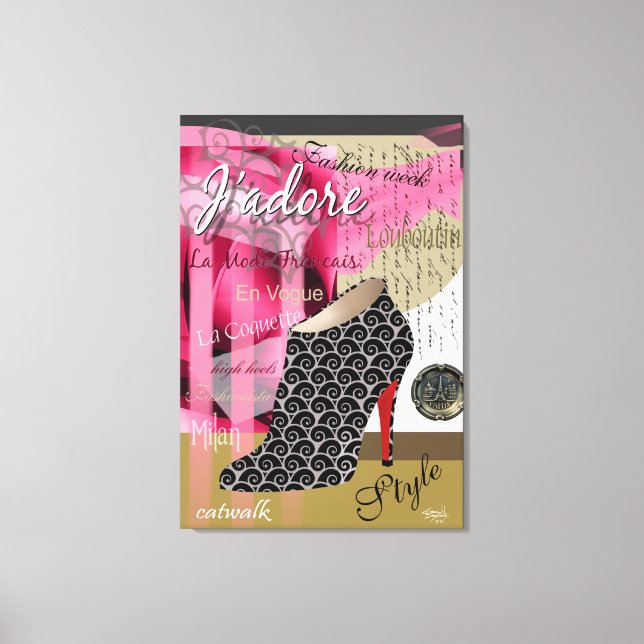Haute Couture Abstrakt Shoe Art 26 x 38 Canvastryck (Framsida)