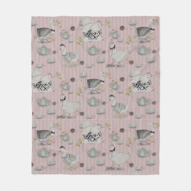 Haute Couture Chicken print Fleecefilt (Framsidan)