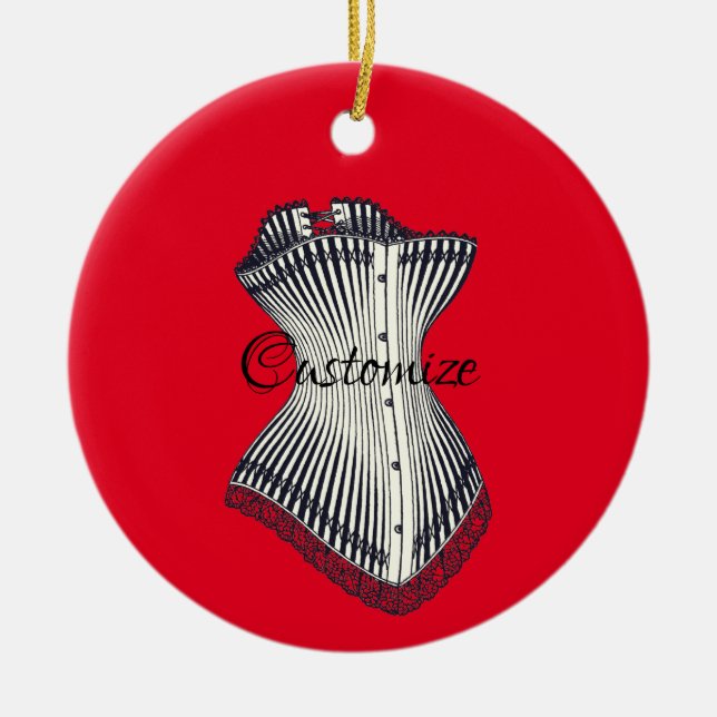 Haute Couture Corset Thunder_Cove Julgransprydnad Keramik (Framsidan)