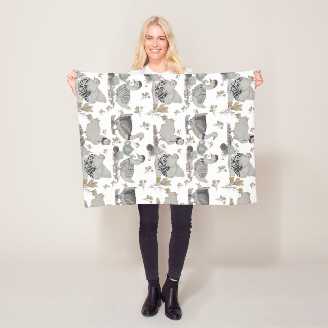 Haute couture print baby fleece filt (På plats)