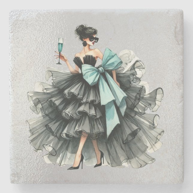 Haute Glam Gown, Tiff Blue Bow and Shades Stenunderlägg (Framsidan)