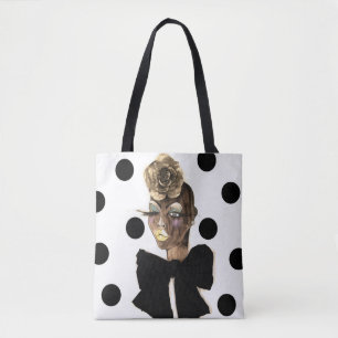 Haute Polka Dot Tote Tygkasse