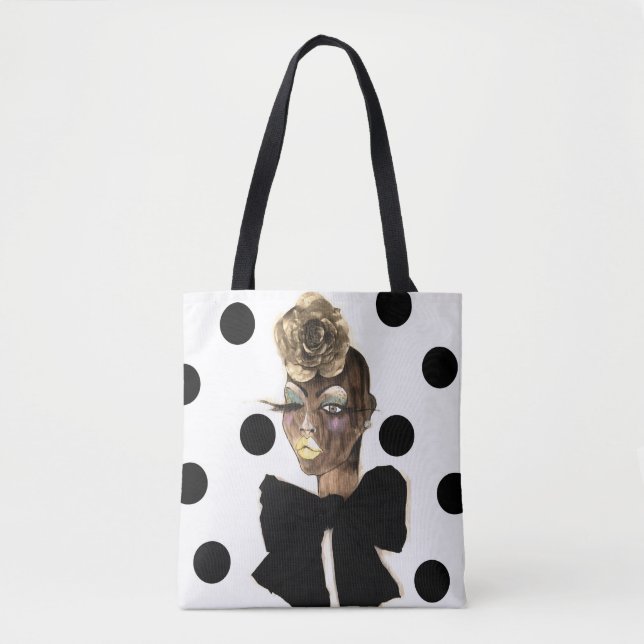 Haute Polka Dot Tote Tygkasse (Framsida)