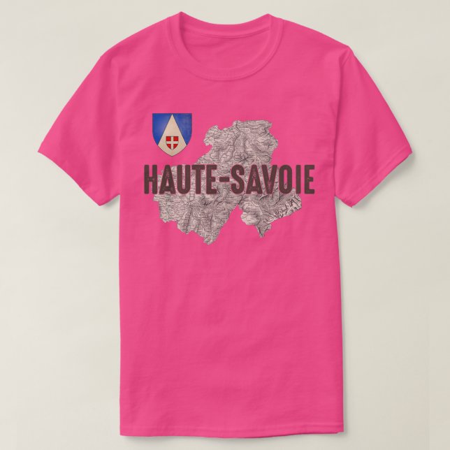Haute Savoie 74 Department Ancient Map Alps Skiing T Shirt (Design framsida)
