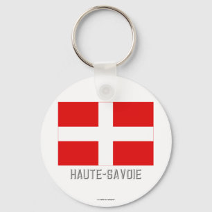 Haute-Savoie flagga med namn Nyckelring