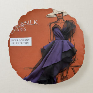 "Haute Silk Paris" Bränd Orange Rund Kudde