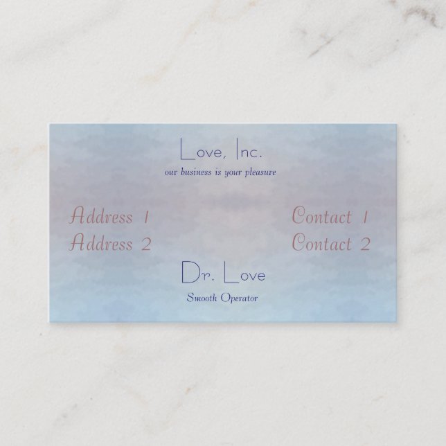 Hav av att gifta sig för kärlek visitkort (Framsida)
