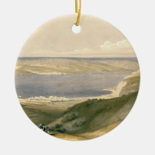 Hav av Galilee eller Genezareth som tittar in mot Julgransprydnad Keramik