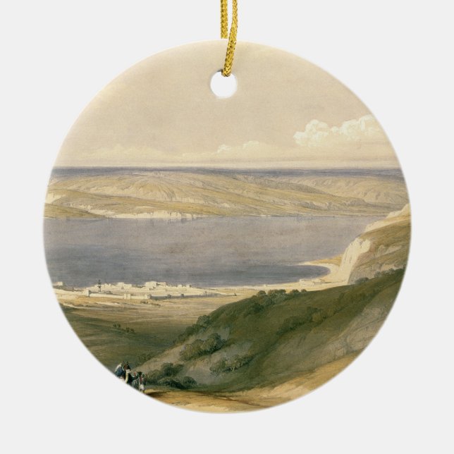 Hav av Galilee eller Genezareth som tittar in mot Julgransprydnad Keramik (Framsidan)