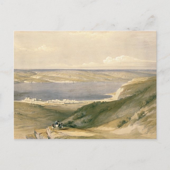 Hav av Galilee eller Genezareth som tittar in mot Vykort (Framsida)