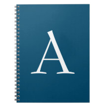 Hav Blå Enkel Elegant Modern Monogram Initial