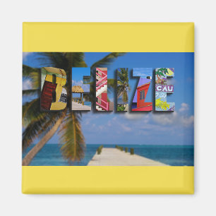 Hav för Belize reser det tropiska strandblått fo Magnet
