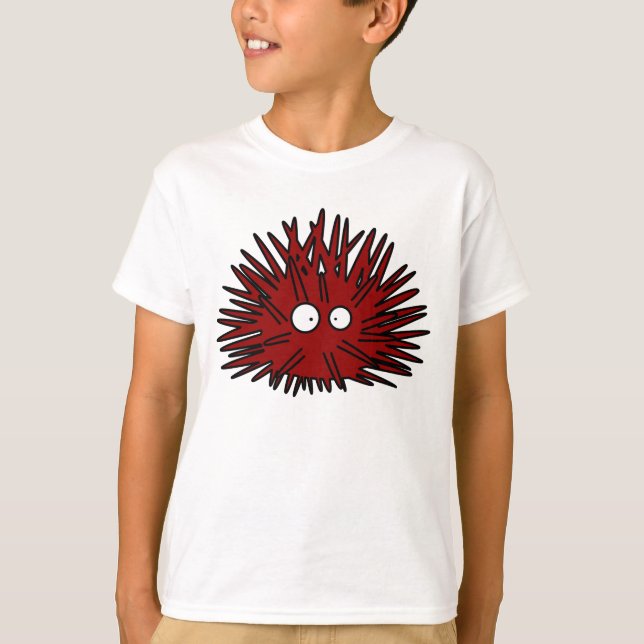Hav för igelkott för havsgatubarn Uni Spiny rött T Shirt (Framsida)