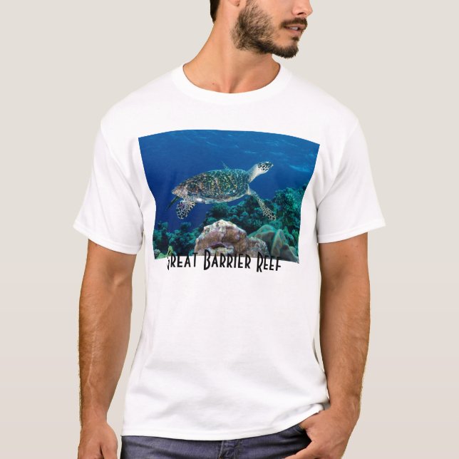 Hav för korall för barriärrev för Hawksbill T-shirt (Framsida)