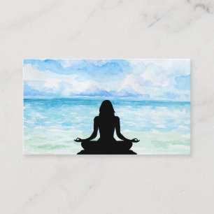 Hav för meditation för Mindfulness för solnedg Visitkort