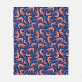 Hav för räkaräkakorall bubblar nautiskt marinblått fleecefilt