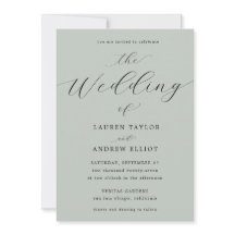 Hav Glas Grön Script Elegant Modern Bröllop